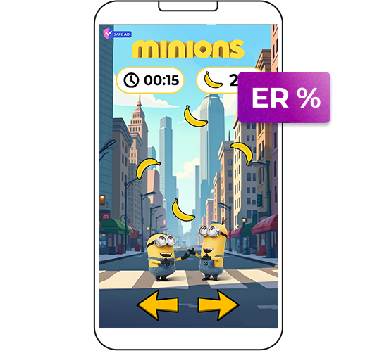 In-app playable game ad creative